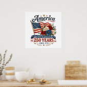 アメリカ建国250年フラワーフラッグ ポスター (キッチン)