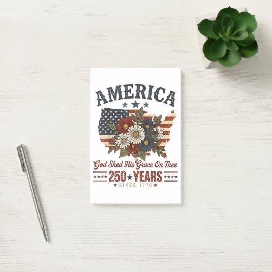 アメリカ建国250年フラワーフラッグ ポストイット (オフィス)