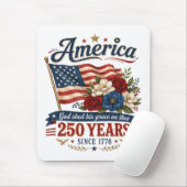 アメリカ建国250年フラワーフラッグ マウスパッド (マウス)
