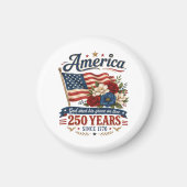アメリカ建国250年フラワーフラッグ マグネット (正面)