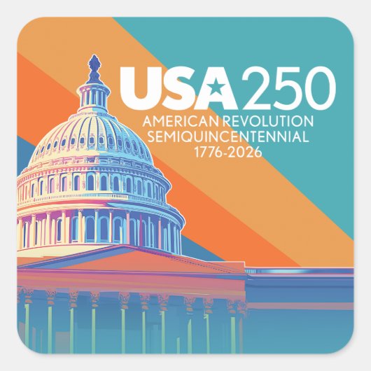 アメリカ建国250年ワシントンD.C. - アメリカの祝祭 スクエアシール (正面)