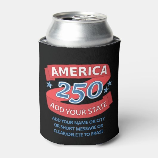 アメリカ建国250年州追加 250歳の誕生日 愛国 缶クーラー (缶正面)