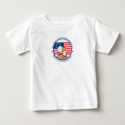 アメリカ建国250年父祖キッズ ベビーTシャツ (正面)