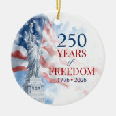アメリカ建国250年祭 アメリカの自由の250年 セラミックオーナメント (正面)