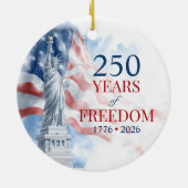アメリカ建国250年祭 アメリカの自由の250年 セラミックオーナメント (裏面)