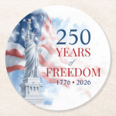 アメリカ建国250年祭 アメリカの自由の250年 ラウンドペーパーコースター (正面)