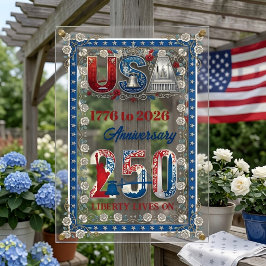 アメリカ建国250年祭 1776-2026 USA 250周年 アクリルサイン