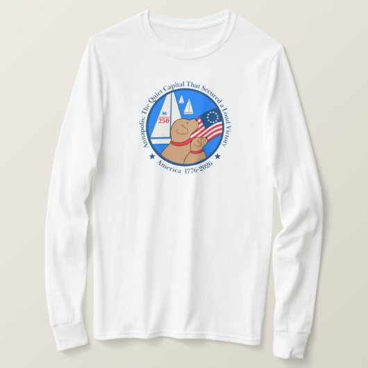 アメリカ建国250年記念アナポリス限定版レディース Tシャツ (デザイン正面)