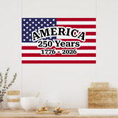アメリカ建国250年記念フラグ ポスター (キッチン)