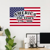 アメリカ建国250年記念フラグ ポスター (ホームオフィス)