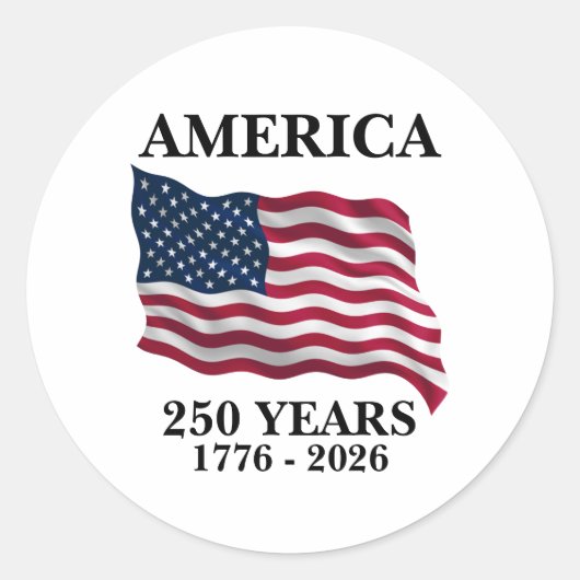 アメリカ建国250年記念フラグ ラウンドシール (正面)
