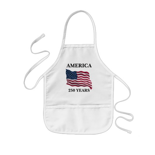 アメリカ建国250年記念フラグ 子供用エプロン (正面)