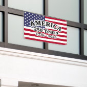 アメリカ建国250年記念フラグ 横断幕 (ビルの外側)