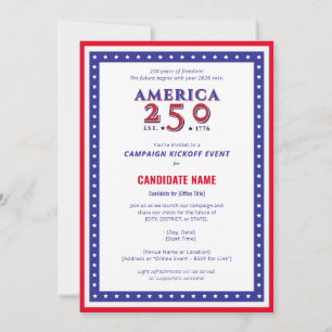 アメリカ建国250年記念政治キャンペーンキックオフ 招待状