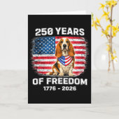 アメリカ建国250年記念犬250周年 カード (黄色い花)