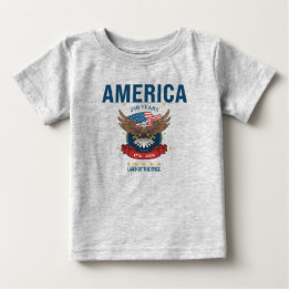 アメリカ建国250年記念 イーグル 愛国 赤 白 青 ベビーTシャツ
