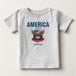 アメリカ建国250年記念 イーグル 愛国 赤 白 青 ベビーTシャツ