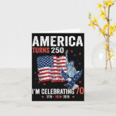 アメリカ建国250年記念 70の愛国心を祝う カード (黄色い花)