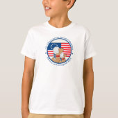 アメリカ建国250年開拓者たち 半袖ボーイズ Tシャツ (正面)
