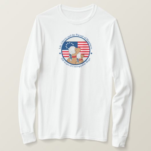アメリカ建国250年開拓者ウィメンズ Tシャツ (デザイン正面)