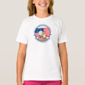 アメリカ建国250年開拓者スピリッツ 半袖レディース Tシャツ (正面)