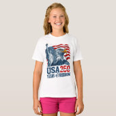 アメリカ建国250年 アメリカの半クワインセンテニアル 自由と鷲 Tシャツ (正面フル)