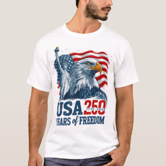 アメリカ建国250年 アメリカの半クワインセンテニアル 自由と鷲 Tシャツ