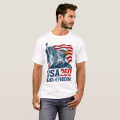 アメリカ建国250年 アメリカの半クワインセンテニアル 自由と鷲 Tシャツ (正面フル)