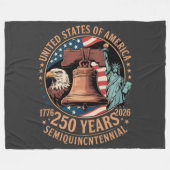 アメリカ建国250年 フリースブランケット (正面(横))