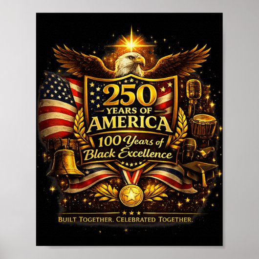 アメリカ建国250年 ブラックヒストリー100年 優秀 ポスター (正面)