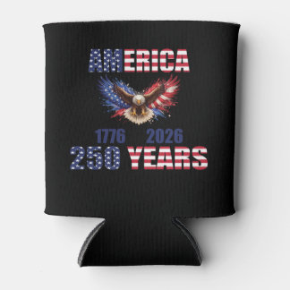 アメリカ建国250年 - 愛国心あふれるイーグル 1776-2026 USA 缶クーラー