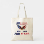 アメリカ建国250年 - 愛国心あふれる鷲 1776-2026 USA トートバッグ (裏面)