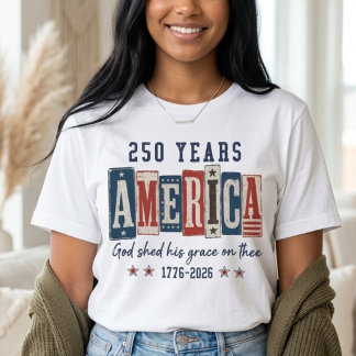 アメリカ建国250年 愛国心溢れるデザイン Tシャツ