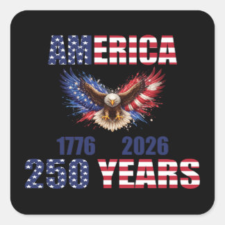 アメリカ建国250年 – 愛国的な鷲 1776–2026 USA スクエアシール