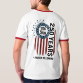 アメリカ建国250年 神の恵み 1776 2026 Tシャツ (裏面フル)