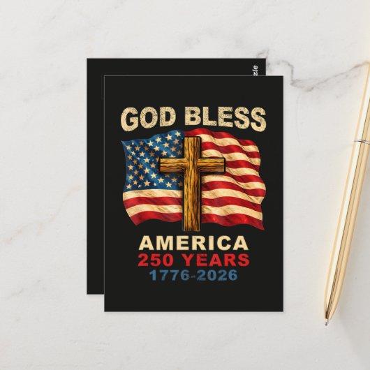 アメリカ建国250年 神の祝福 1776-2026 ポストカード (正面/裏面インサイチュ)