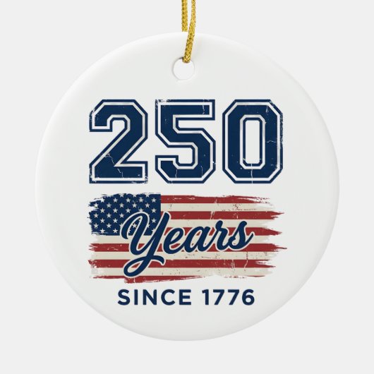 アメリカ建国250年 1776年 アメリカ独立記念日 セラミックオーナメント (正面)