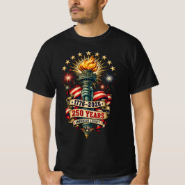 アメリカ建国250年 1776–2026 リバティ トーチ Tシャツ