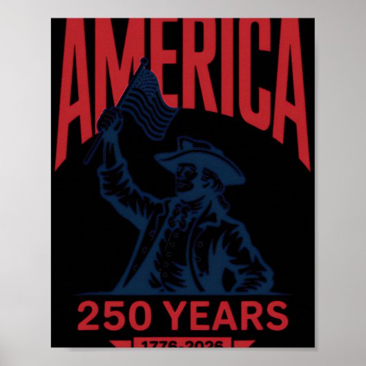アメリカ建国250年 1776 2026 愛国的なお祝い ポスター (正面)