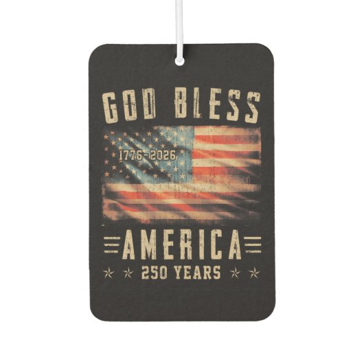 アメリカ建国250年 1776-2026 神の祝福 カーエアーフレッシュナー (正面)