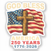 アメリカ建国250年 1776-2026 神の祝福 シール (正面)