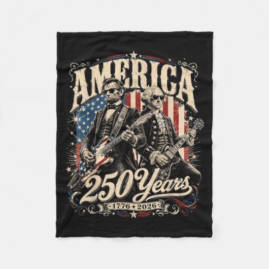 アメリカ建国250年 1776 2026 開拓者 フリースブランケット (正面)