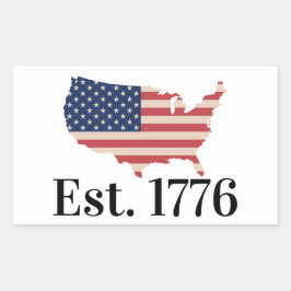 アメリカ建国 1776 愛国フラグ 長方形シール