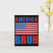 アメリカ建物ブリック国旗7月4日 カード (黄色い花)
