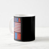 アメリカ建物ブリック国旗7月4日 コーヒーマグカップ (正面左)