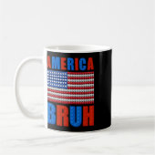 アメリカ建物ブリック国旗7月4日 コーヒーマグカップ (左)