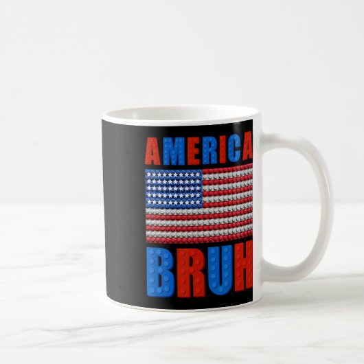 アメリカ建物ブリック国旗7月4日 コーヒーマグカップ (右)