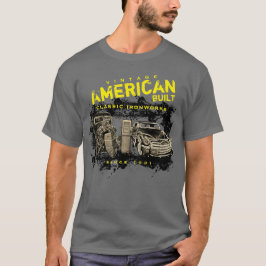 アメリカ建築クラシック鉄工店名と日付 Tシャツ