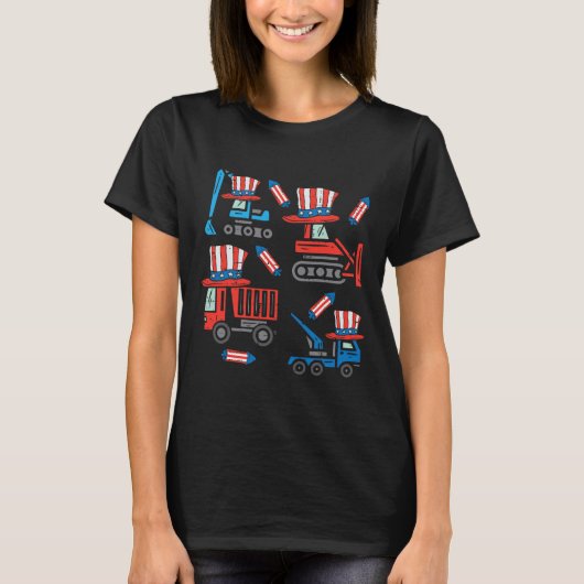 アメリカ建築7月4日よちよちよちよちよちよち Tシャツ (正面)