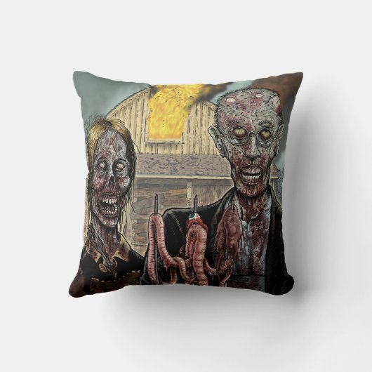 "アメリカ得られたゾンビ"の枕 クッション (裏面)